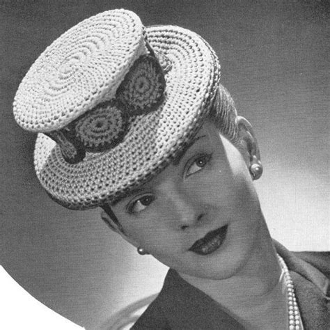 Vintage Crochet Pattern Ladies Top Hat Fascinator 1940s Style Etsy