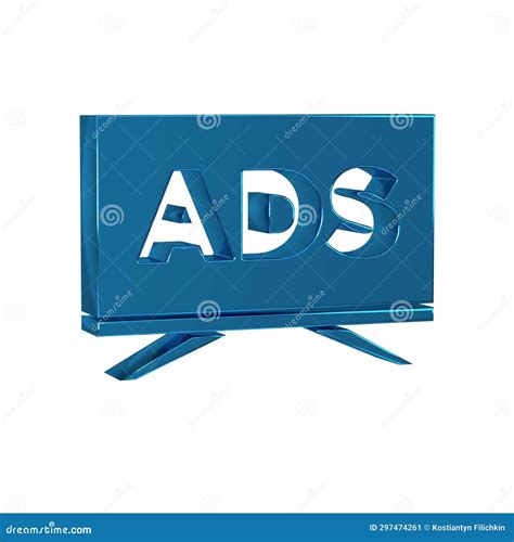 Blue Advertising Icon Isolated on Transparent Background. Concept of ...