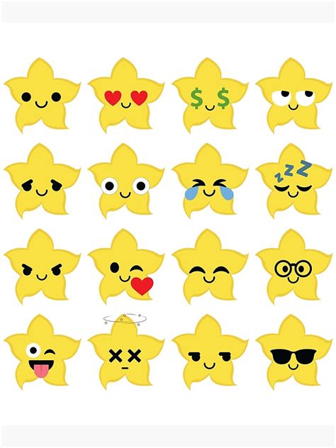 Starfruit Emoji Poster For Sale By Hippoemo Redbubble