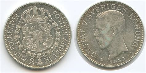 Schweden Kronor Silber G H Gustaf V Sweden Sehr