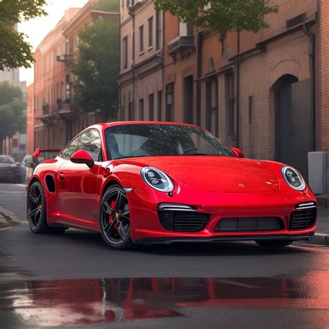 premium photo red porsche