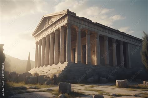 Valley Of The Temples Ancient Greek Temple Neural Network Ai