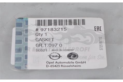 Original Opel Dichtung Wasserpumpe 97183215 Online Kaufen