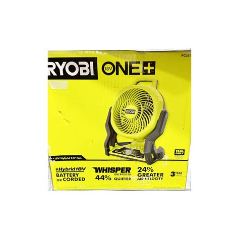 Ryobi One 18v Cordless Hybrid Whisper Series 7 12 In Fan Tool Only Costless Furnishings