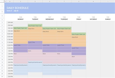 How To Make A Schedule In Google Sheets Spreadsheet Daddy