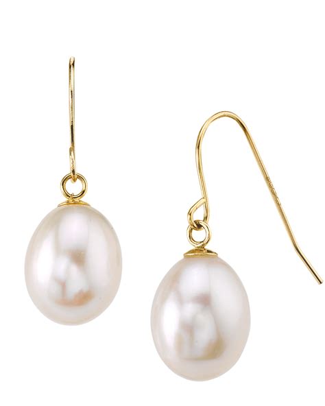 14k Gold Drop Shape Freshwater Pearl Iris Earrings