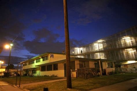 At An Impoverished Housing Complex A Reflection Of South La Los