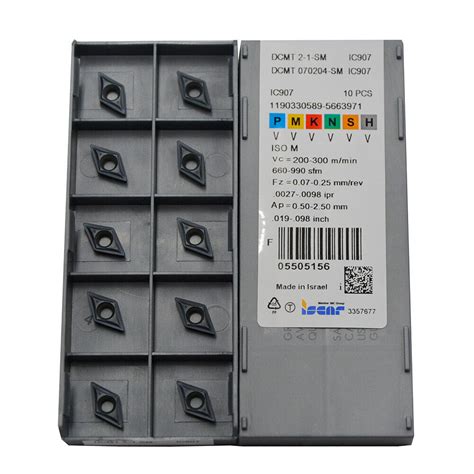 10Pcs ISCAR DCMT2 1 SM DCMT070204 SM IC907 Carbide Inserts EBay