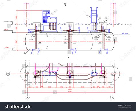 Vector Drawing Of The Underground Tank. Drawing Of Underground Fuel ...