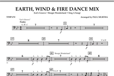 Earth Wind Fire Dance Mix Timpani Sheet Music Paul Murtha