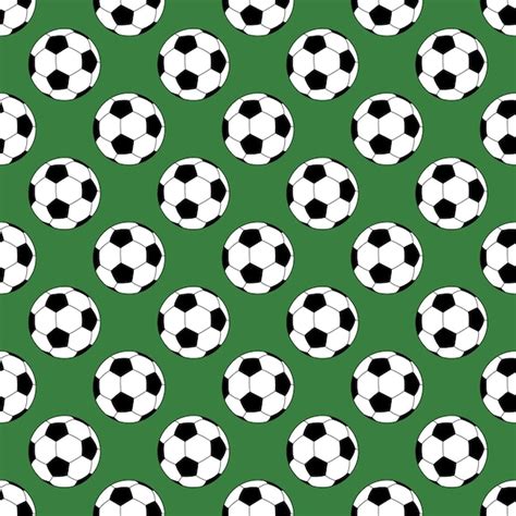 Patrón sin fisuras de balones de fútbol sobre un fondo verde Vector