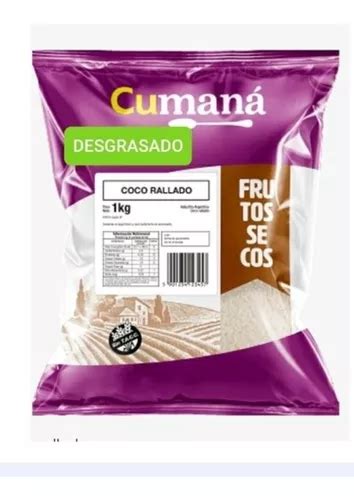 Coco Rallado Desgrasado SIN TACC X 1 Kg CUMANA Distribuidora Lunic