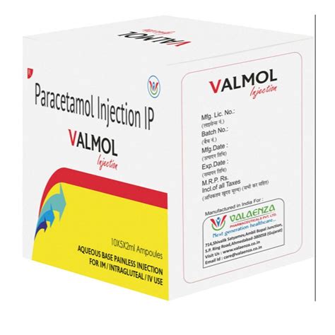 Valmol Paracetamol Injection IP At Rs 85 Paracetamol Inj In Ahmedabad