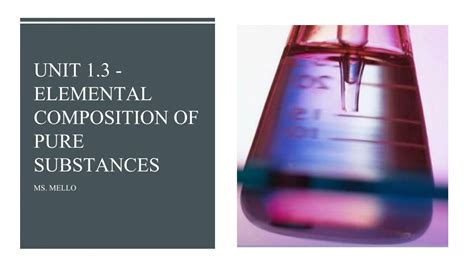 Elemental composition of pure substances