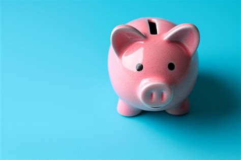 Premium Photo Savings Aesthetics Pink Piggy Bank On Blue Background