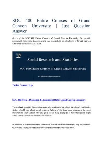 SOC 400 Entire Courses Of Grand Canyon University Just Question