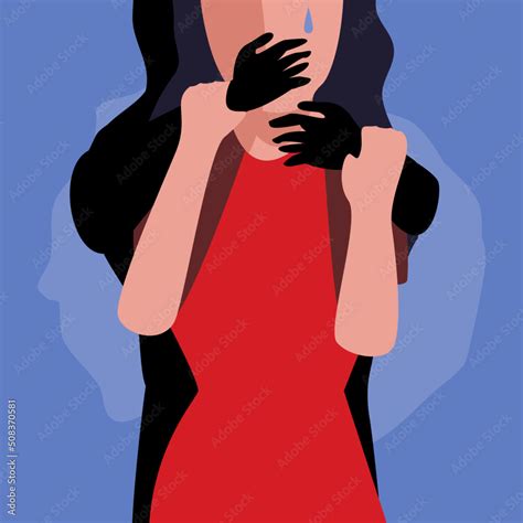 Women Crying Grabed And Choked Suitable For Women Abuse Themed Illustration Stock Vector Adobe