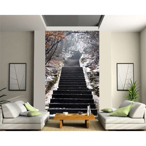 Sticker mural géant trompe l oeil escalier stickers autocollants