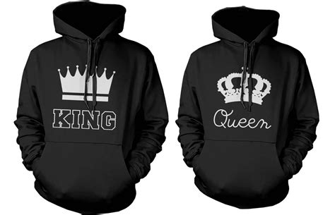 Cute Couple Hoodies King And Queen Crown Matching Couple Sweatshirts