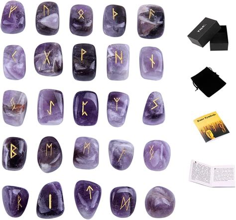 Amazon Tgs Gems Rune Stones Set With Engraved Elder Futhark