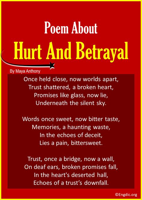 10 Best Short Poems about Hurt And Betrayal - EngDic