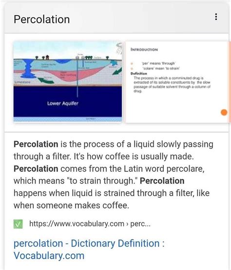 What is percolation? - EduRev Class 7 Question