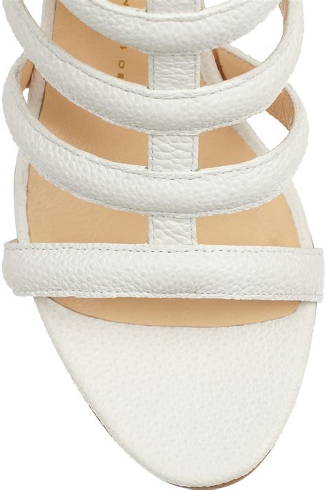 Lyst Giuseppe Zanotti Elaphe Effect Leather Cage Sandals In White