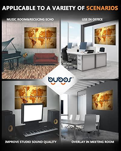 BUBOS Art Acoustic Panels 12x12inch Premium Acoustical Wall Panel