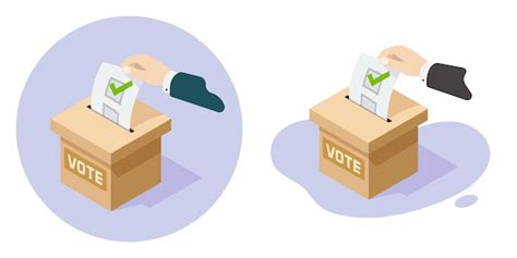 Premium Vector Voter Voting In Election Ballot Cardboard Box D