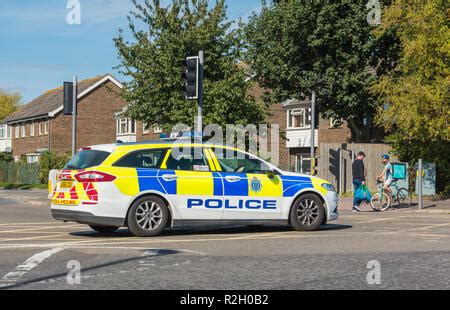 Police car from Sussex Police on a road in West Sussex, England, UK ...