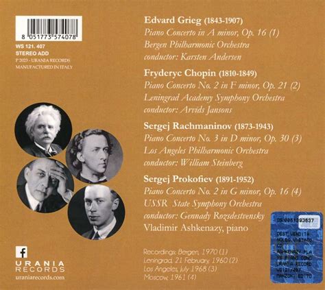 Vladimir Ashkenazy Piano Concertos Live 2 CDs Jpc