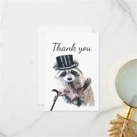 Thank You Fun Formal Raccoon Animal Humor | Zazzle | Pet raccoon, Funny ...