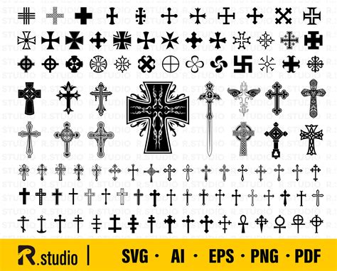 Cross SVG Files/ 104 Crosses Svg/ Cross Clipart/ Halloween - Etsy