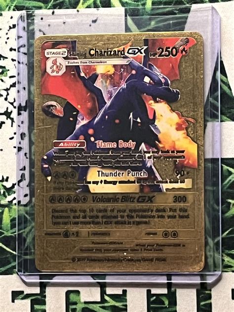 Mavin Shining Charizard GX Gold Foil Pokemon Card Fan Art HP 250 Mint