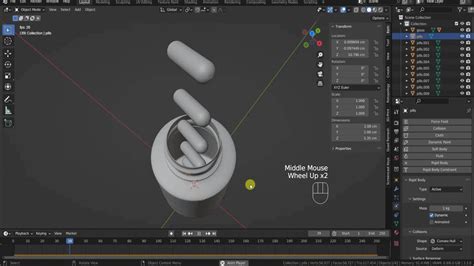 BLENDER Rigid Body Simulation Filling A Container With Falling