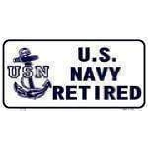 US Navy Retired License Plate