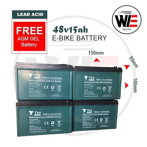 Ebike Battery 48v 15 Ah Tianneng Brand 1 Set Deep Cycle Solar High