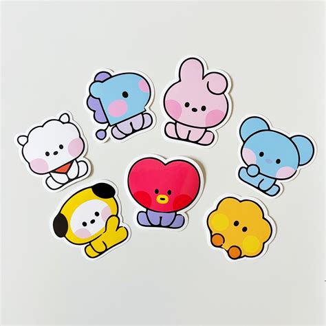 Bt21 Minini Sitting Vinyl Sticker Etsy