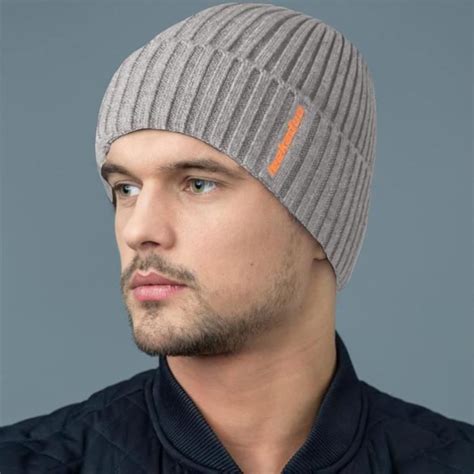 Bonnet Homme Hiver En Tricot Bonnet En Laine Homme Avec Doublure