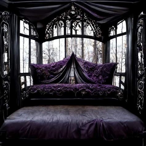 Pin By Lady Pinsalot On A Big Fan Of Color Stormy Purple Gothic Bedroom Purple Bedrooms