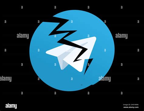 Broken Telegram app logo. No access problem, data leak, outage concept Stock Photo - Alamy