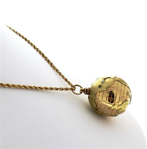 World Globe Necklace Gold Rope Chains Necklace World Globes