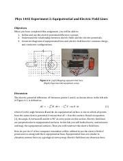 2022FA PHYS 1402 41102 EFC VL Exp 02 E Field And Equipotentials Pdf