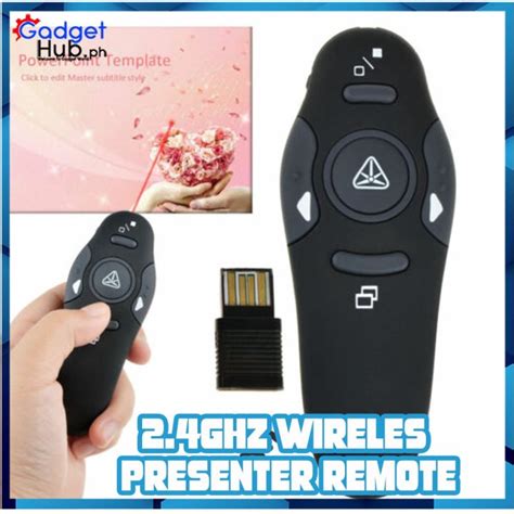 ☁rf 2 4ghz Wireless Presenter Remote Presentation Usb Control Powerpoint Ppt Clicker Black