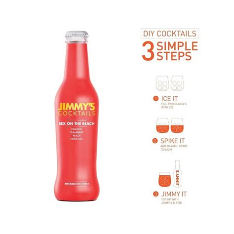 Jimmys Cocktails Sex On The Beach Cocktail Finely Crafted Non Alcoholic Beverage Each 250ml At