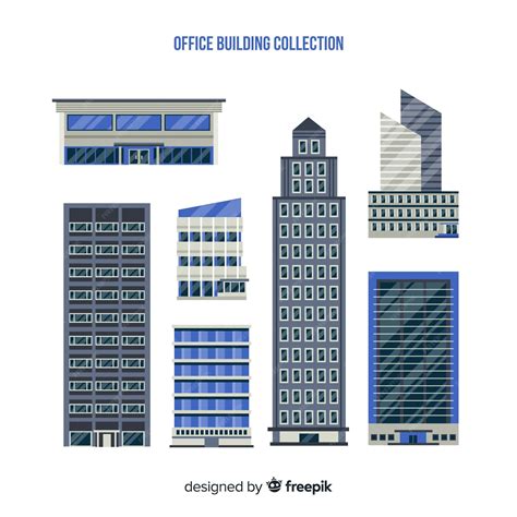 Free Vector | Collection of different types of office buildings