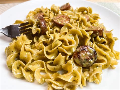 Sausage And Creamy Pesto Pasta Catherines Plates