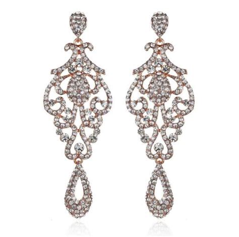 Pageant Austrian Crystal Rhinestone Chandelier Dangle Earrings E R