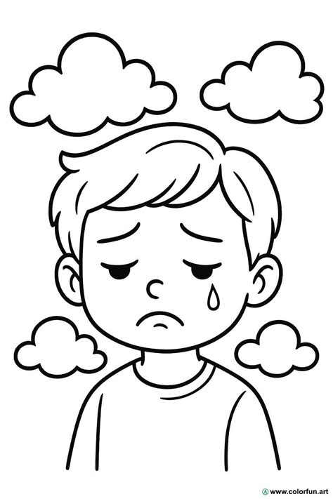 Carinha Triste Para Imprimir - Dibujo para colorear de una cara triste Descargar o Imprimir de forma ...
