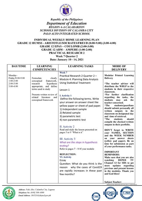 Practical Research 2 Weeks 78 Quarter 2 Department Of Education